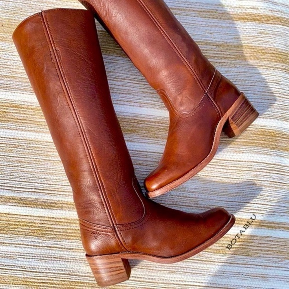 SOLD FRYE Vintage Near-New Campus Tall Knee High Brown Leather Riding Boots 7 - Picture 14 of 15